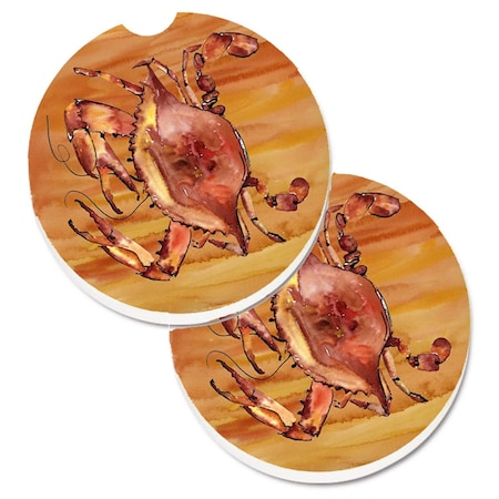 Carolines Treasures Crab Set of 2 Cup Holder Car Coaster 8139CARC